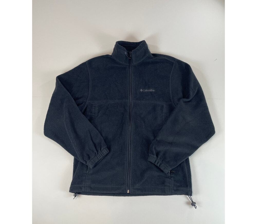 Columbia Full Zip Fleece Jacket Size M Black Outdoor Style Gorpcore